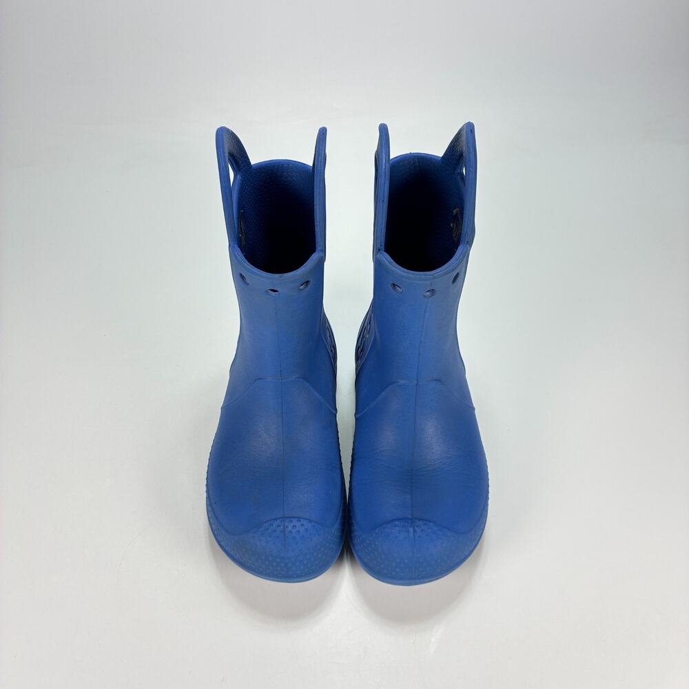 Crocs Handle It Cerulean Blue Mid Calf Pull On Waterproof Rain Boots Kids Sz 12 - Picture 3 of 9